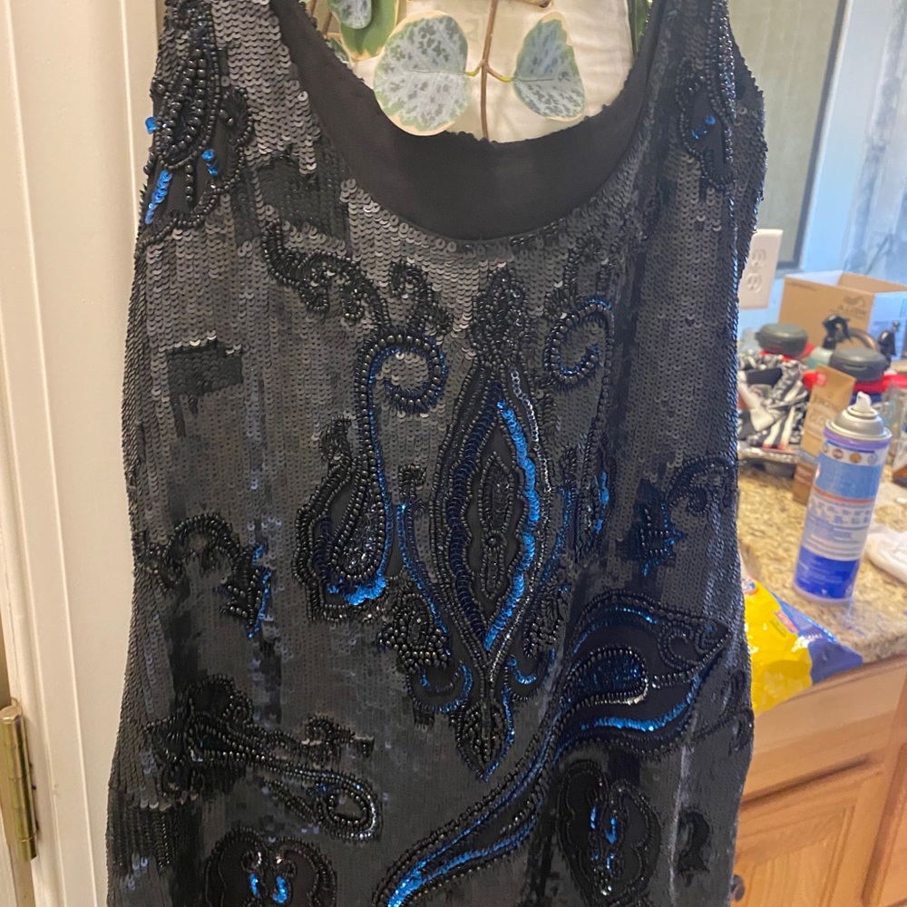 Dazzling tank beaded cocktail dress